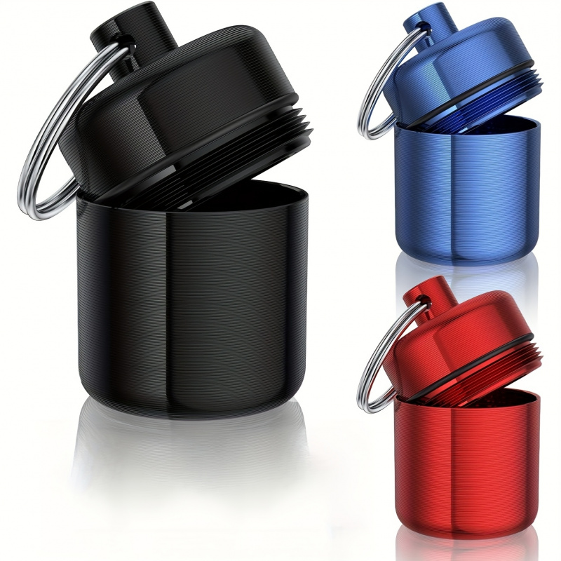 Medicine Cabinet Lock - Mini Keychain Pill Box, Aluminum Alloy