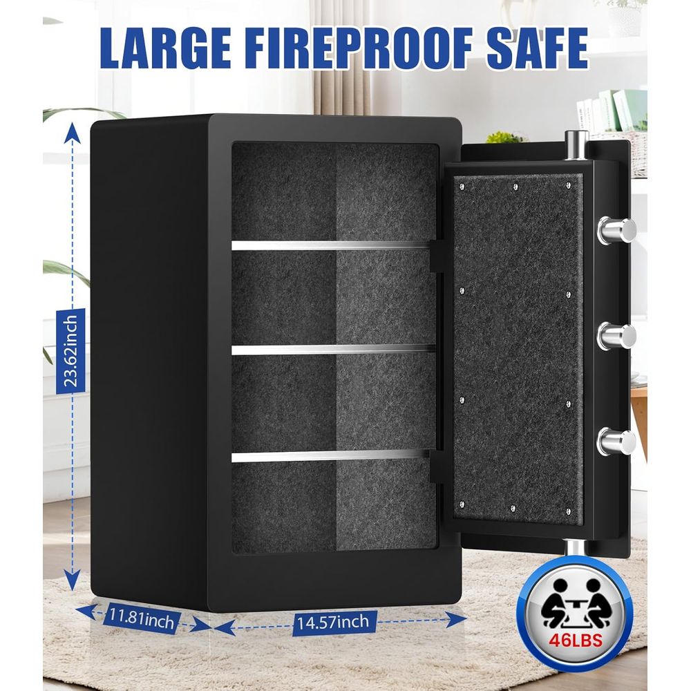 Large Biometric Safe with 35 M - Fire Safe Document recension och pris