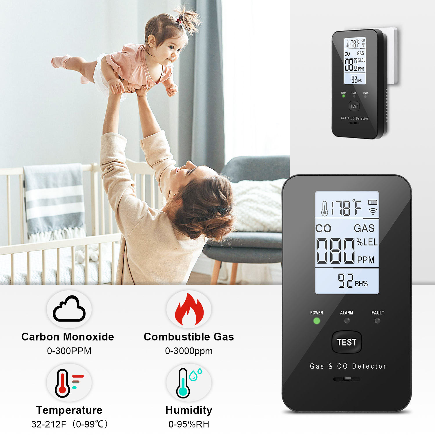 Natural Gas & Carbon Monoxide  - Co Detector Plug recension och pris