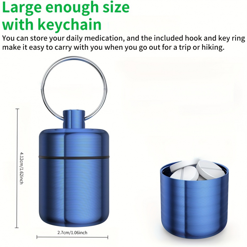 Mini Keychain Pill Box, Alumin - Medicine Cabinet Lock recension och pris