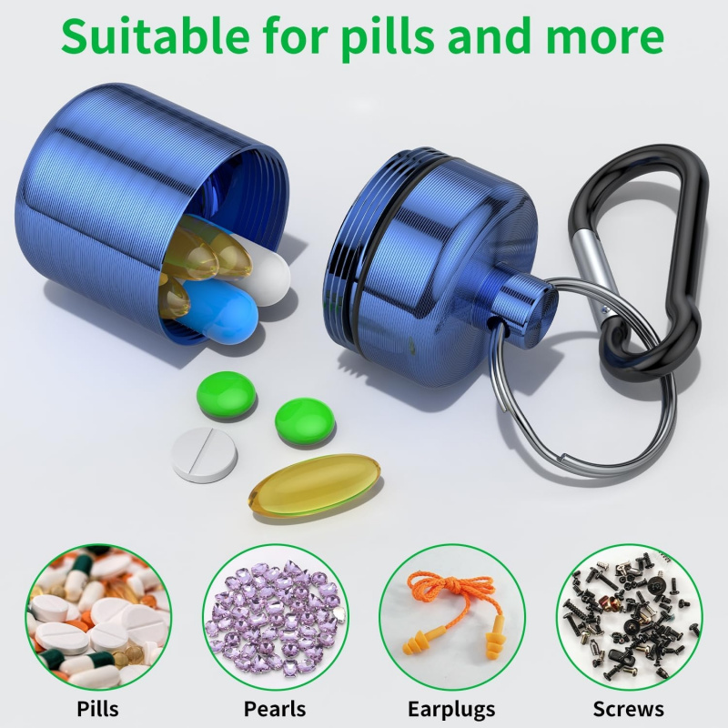 Mini Keychain Pill Box, Alumin - Medicine Cabinet Lock recension och pris