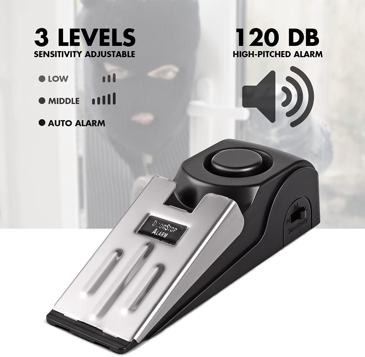 1/2Pcs Portable Travel 120 DB  - Door Stop Alarm recension och pris